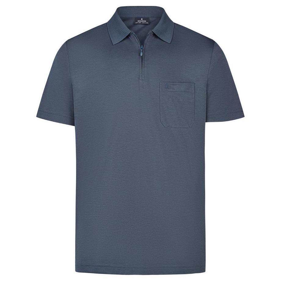 Ragman Basic Poloshirt mit Reissverschluss  
