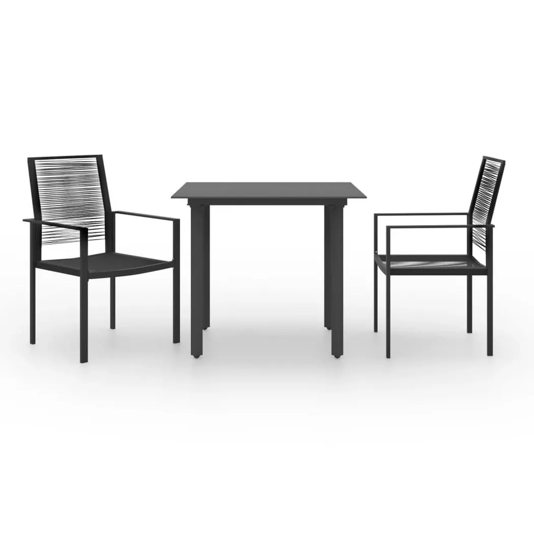 VidaXL - Garten essgruppe stahl, One Size, Schwarz