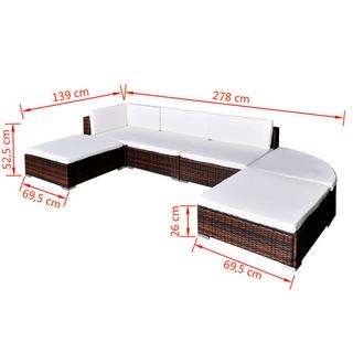 VidaXL Table et chaise de jardin rotin synthétique  