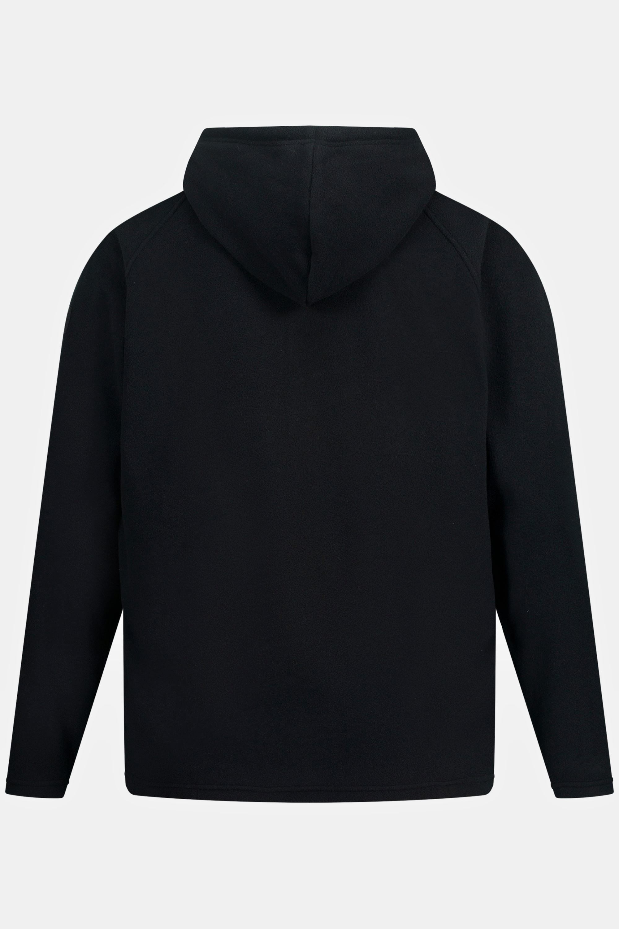 JP1880  Fleece-Hoodie, Kapuze, halber Zipper 