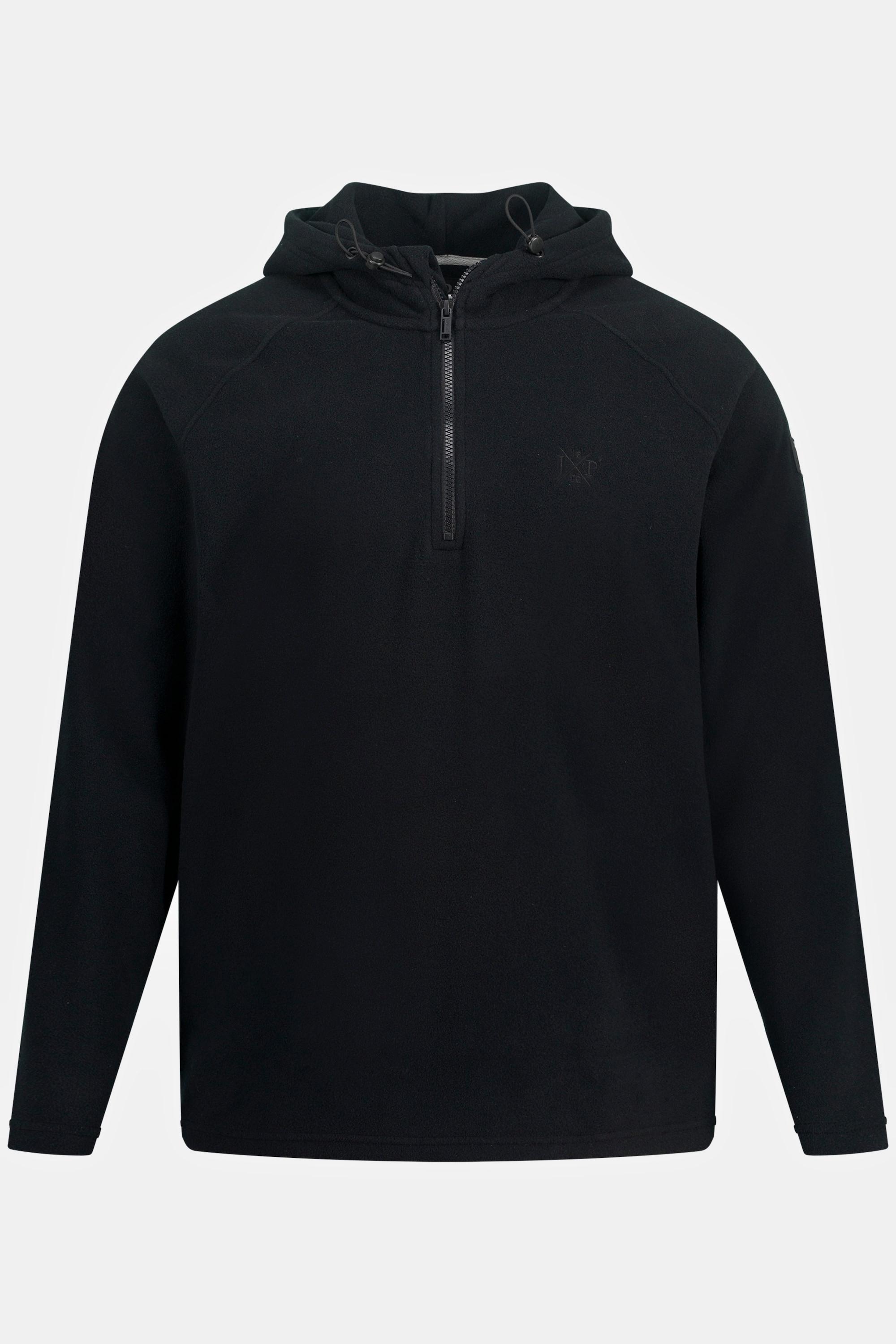 JP1880  Fleece-Hoodie, Kapuze, halber Zipper 