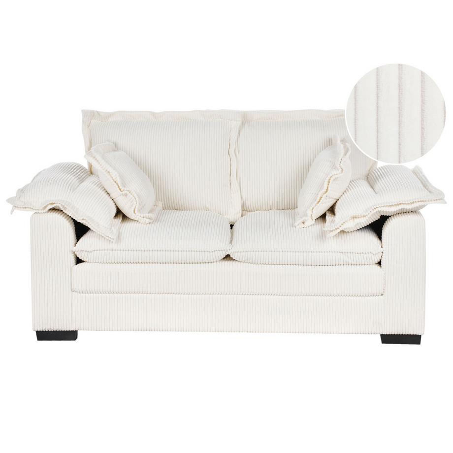 Beliani Canapé 2 places en Velours côtelé Rustique TIRRO  