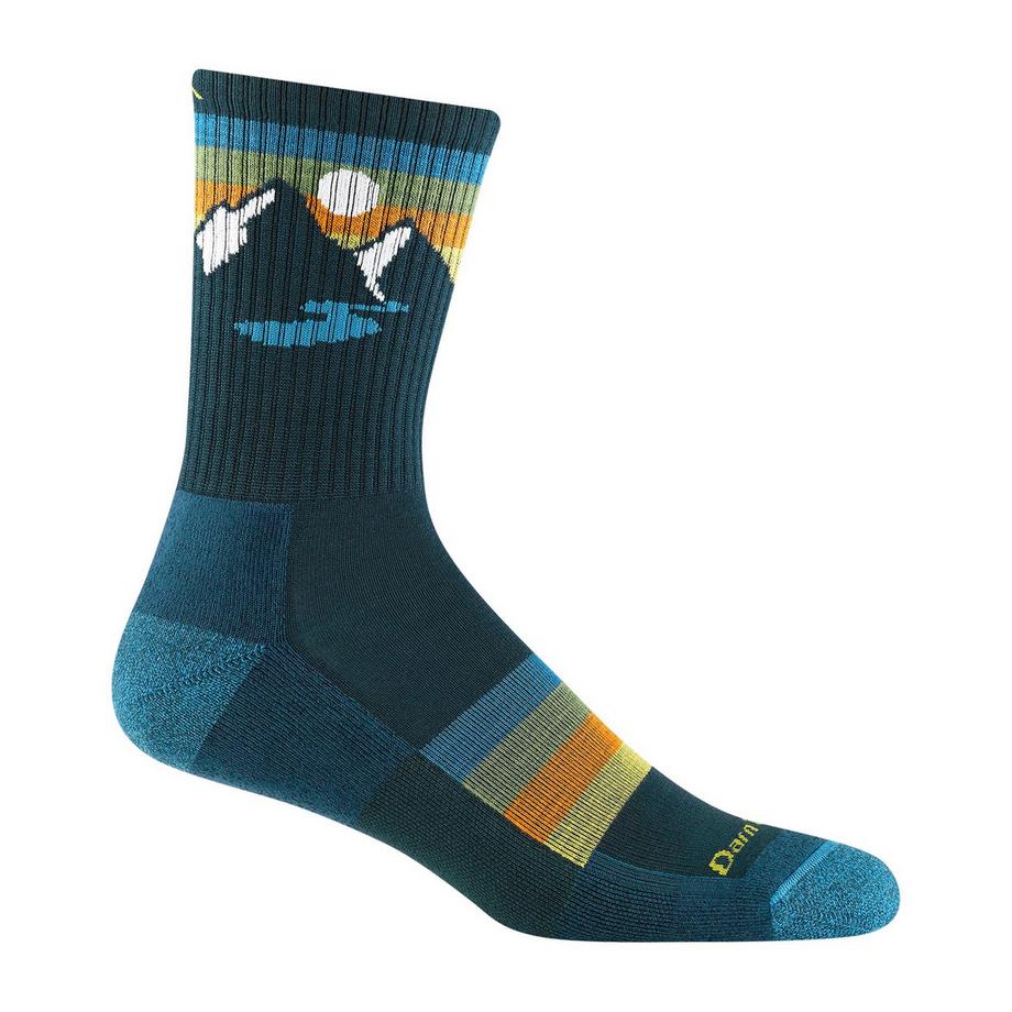 Darn Tough Chaussettes Homme Micro Crew Randonnée Légères Motif Laine Mérinos