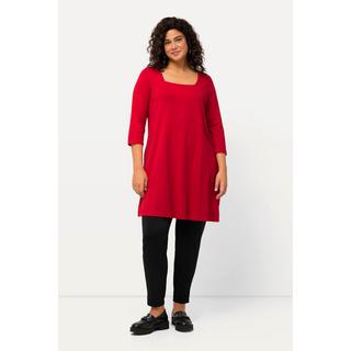 Ulla Popken  Longshirt, A-Linie, Carree-Ausschnitt, 3/4-Arm 