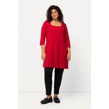 Longshirt, A-Linie, Carree-Ausschnitt, 3/4-Arm