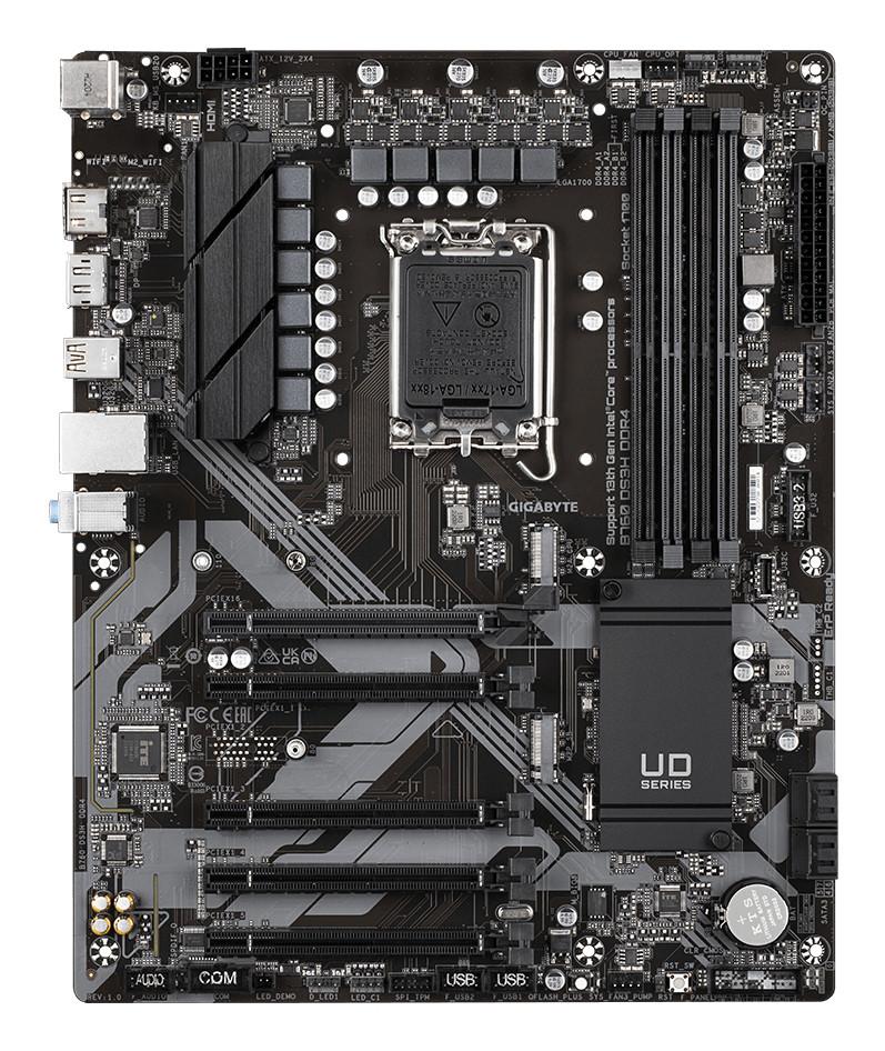 Gigabyte  B760 DS3H DDR4 Scheda Madre - Supporta CPU Intel Core di 14a generazione, VRM digitale a 18+2+1 fasi, fino a 5333MHz DDR4 (OC), 2xPCIe 4.0 M.2, GbE LAN, USB 3.2 Gen 2 