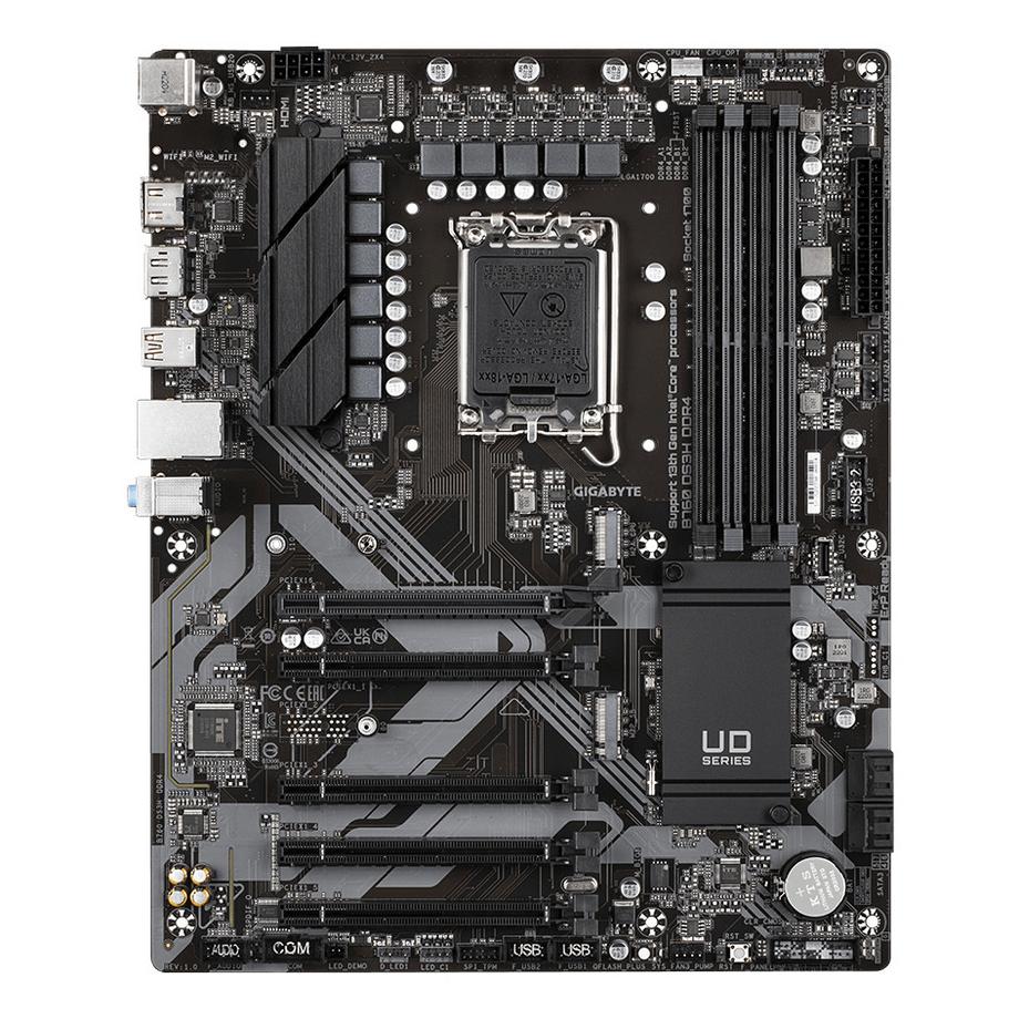 Gigabyte  B760 DS3H DDR4 Motherboard - Unterstützt Intel Core 14. Generation CPUs, 18+2+1 Phasen Digital VRM, bis zu 5333MHz DDR4 (OC), 2xPCIe 4.0 M.2, GbE LAN, USB 3.2 Gen 2 