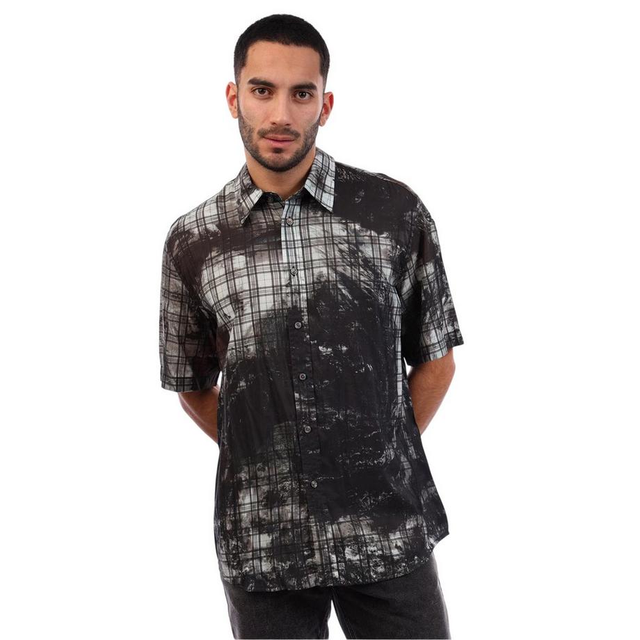 DIESEL  Chemise Manches Courtes Motiftyle Motif Écossais Globe 