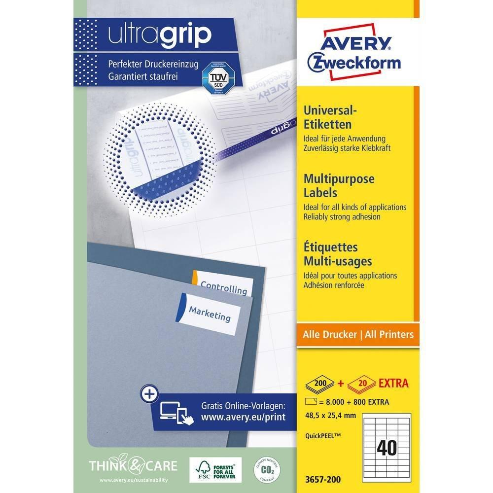 Avery-Zweckform Avery Zweckform Universal-Etiketten, A4 mit ultragrip, 48.5 x 25.4 mm, 220 Bogen/8.80 Etiketten  