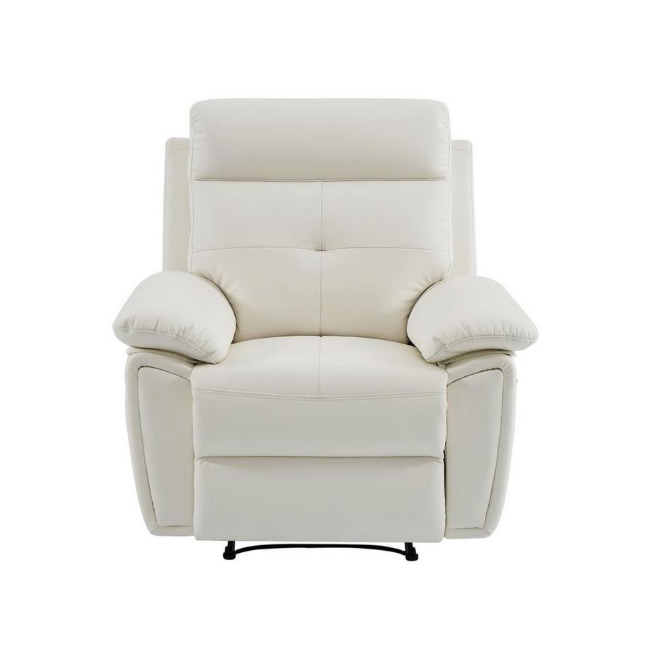 Vente-unique Fauteuil relax en cuir blanc VINETA  