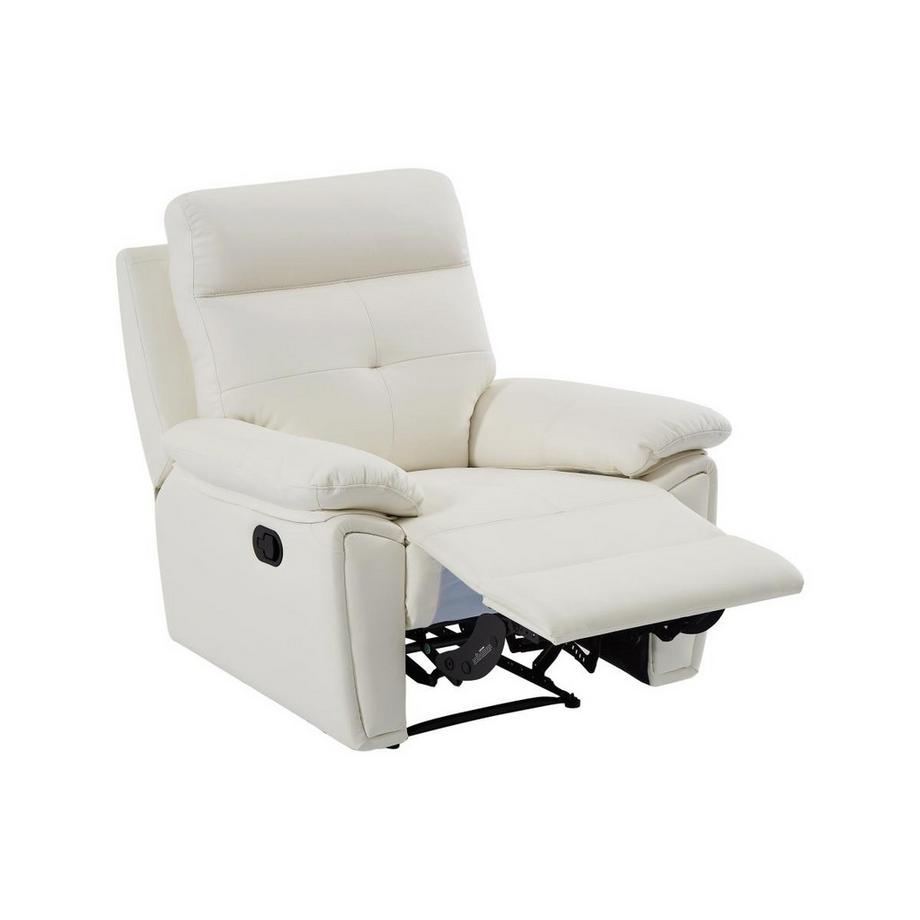 Vente-unique Fauteuil relax en cuir blanc VINETA  