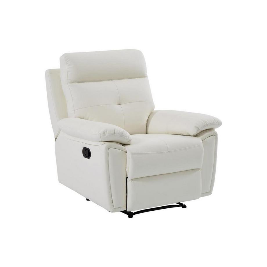 Fauteuil relax en cuir blanc VINETA
