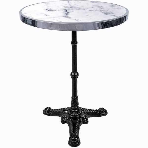 mutoni Table bistrot marbre rond blanc 57x57  