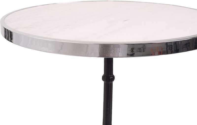 mutoni Table bistrot marbre rond blanc 57x57  