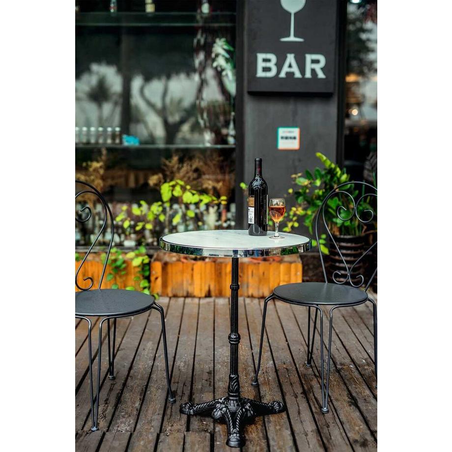 mutoni Bistrotisch Marmor rund weiss 57x57  