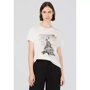 T-Shirt im Baumwolle-Modal-Mix mit Eiffelturm-Print