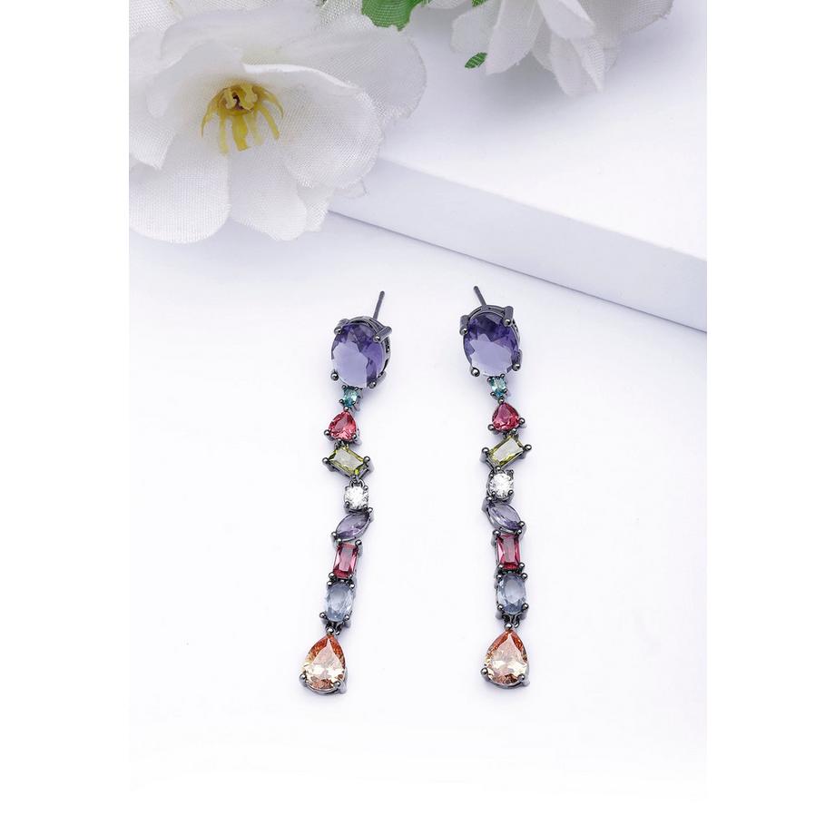 AVANT-GARDE PARIS  Orecchini Lunghi con Nappa Multicolore 