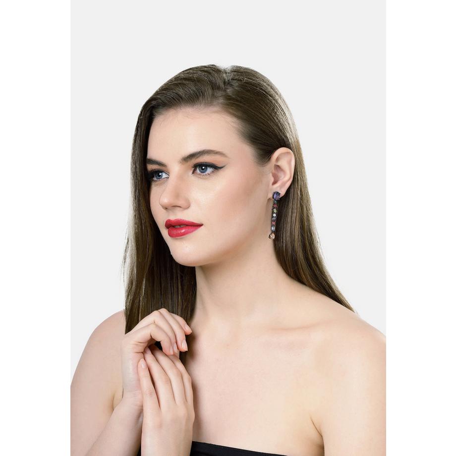 AVANT-GARDE PARIS  Orecchini Lunghi con Nappa Multicolore 