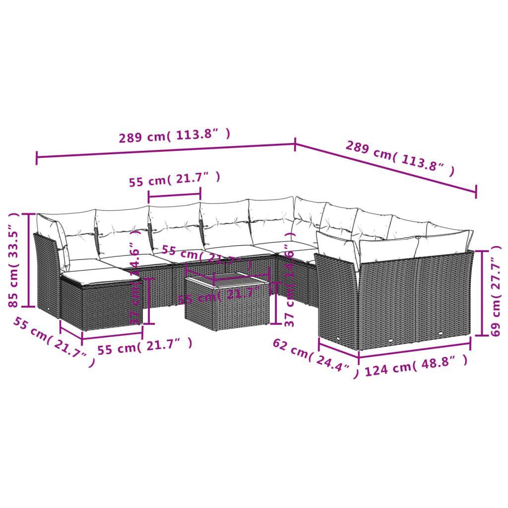 VidaXL Ensemble de canapés de jardin rotin synthétique  