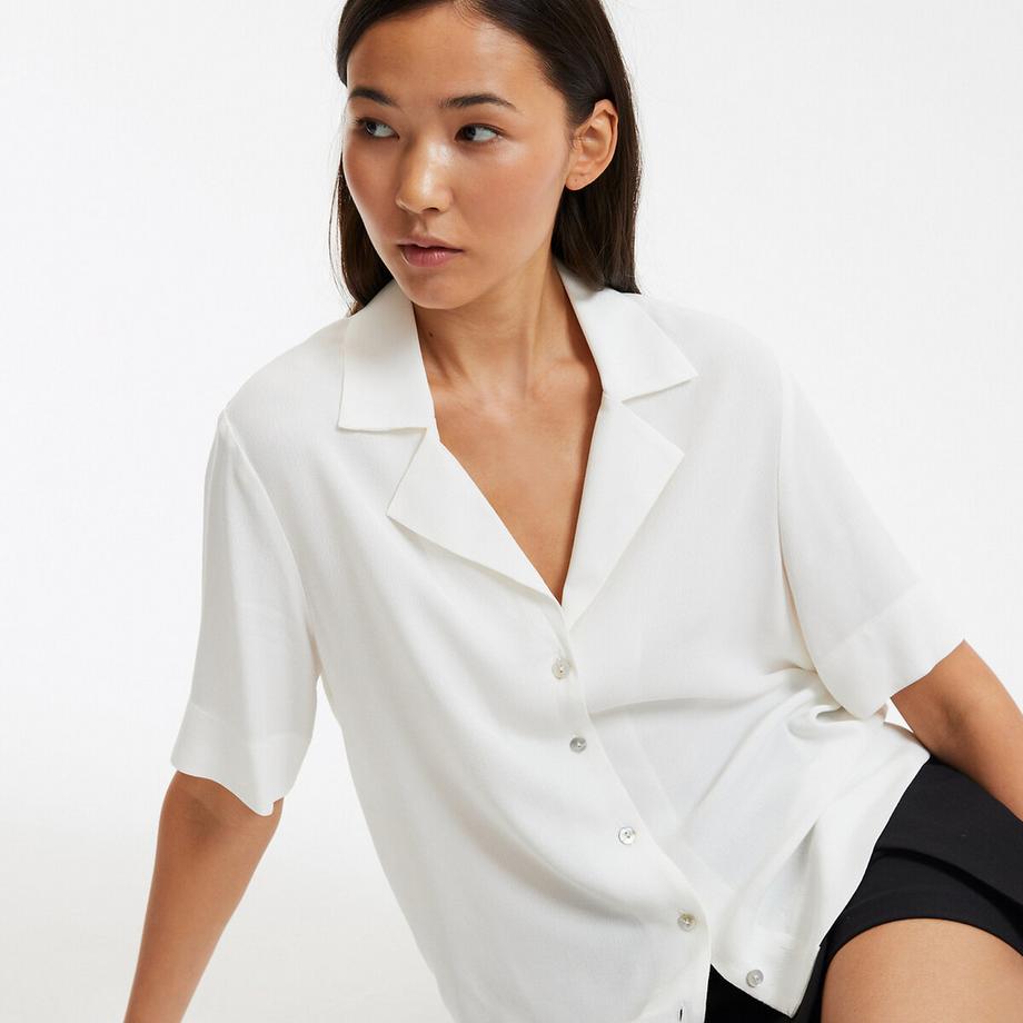 La Redoute Collections Kurzärmelige Bluse Reverskragen  