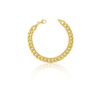 MUAU Schmuck  Bracelet en or jaune 750 semi-solide, 19cm, 8mm 