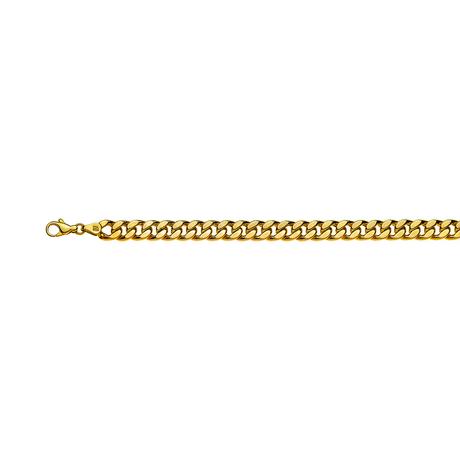 MUAU Schmuck  Bracelet en or jaune 750 semi-solide, 19cm, 8mm 