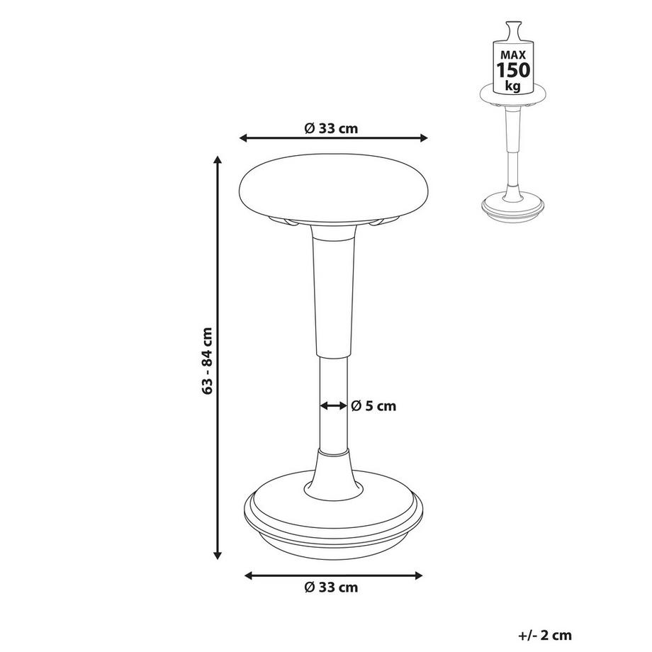 Beliani Sgabello ergonomico oscillante en Tessuto Moderno ESTELL  