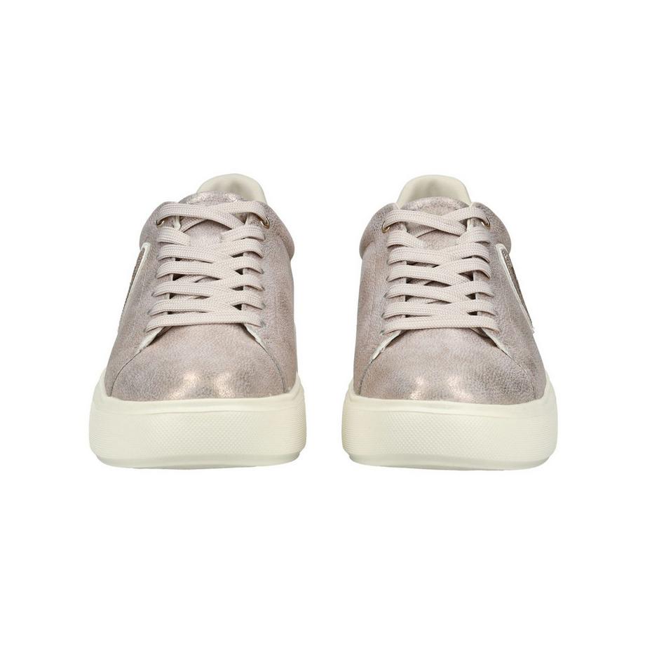 Blauer Sneaker métallique avec patch logo strass  