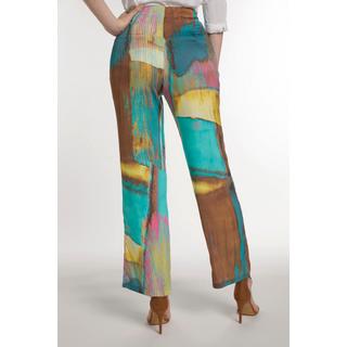 Ulla Popken  Pantalon Marlene, artwork, jambes larges et droites 