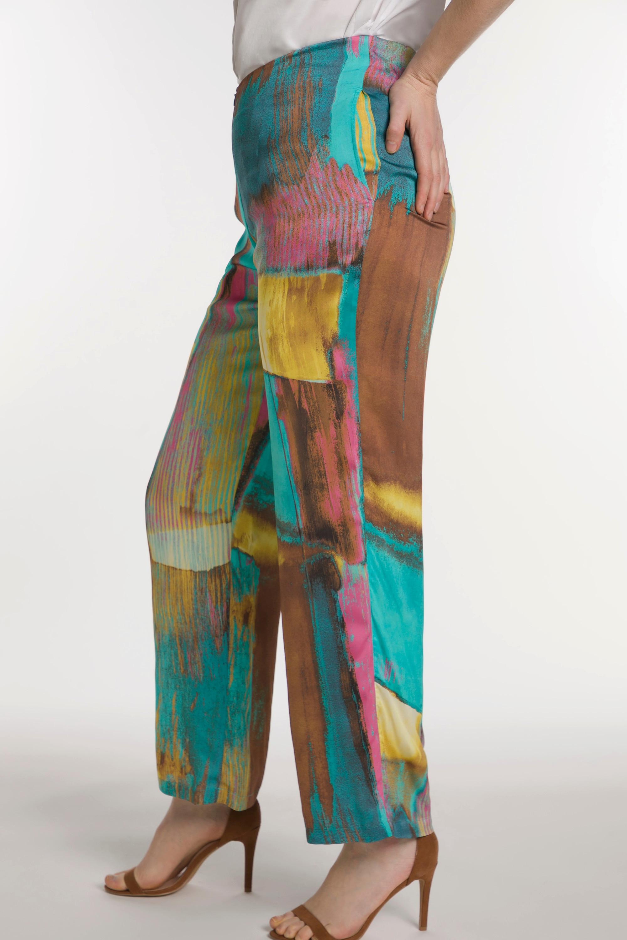 Ulla Popken  Pantalon Marlene, artwork, jambes larges et droites 