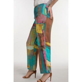 Ulla Popken  Pantaloni con design artistico e taglio della gamba ampio e dritto 