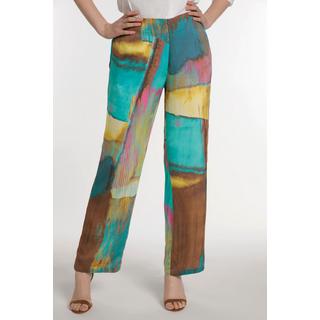 Ulla Popken  Pantalon Marlene, artwork, jambes larges et droites 