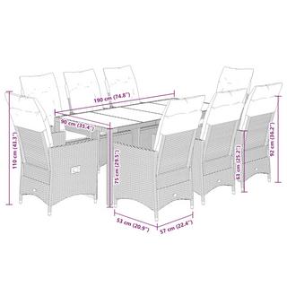 VidaXL Ensemble de salle à manger de jardin rotin synthétique  