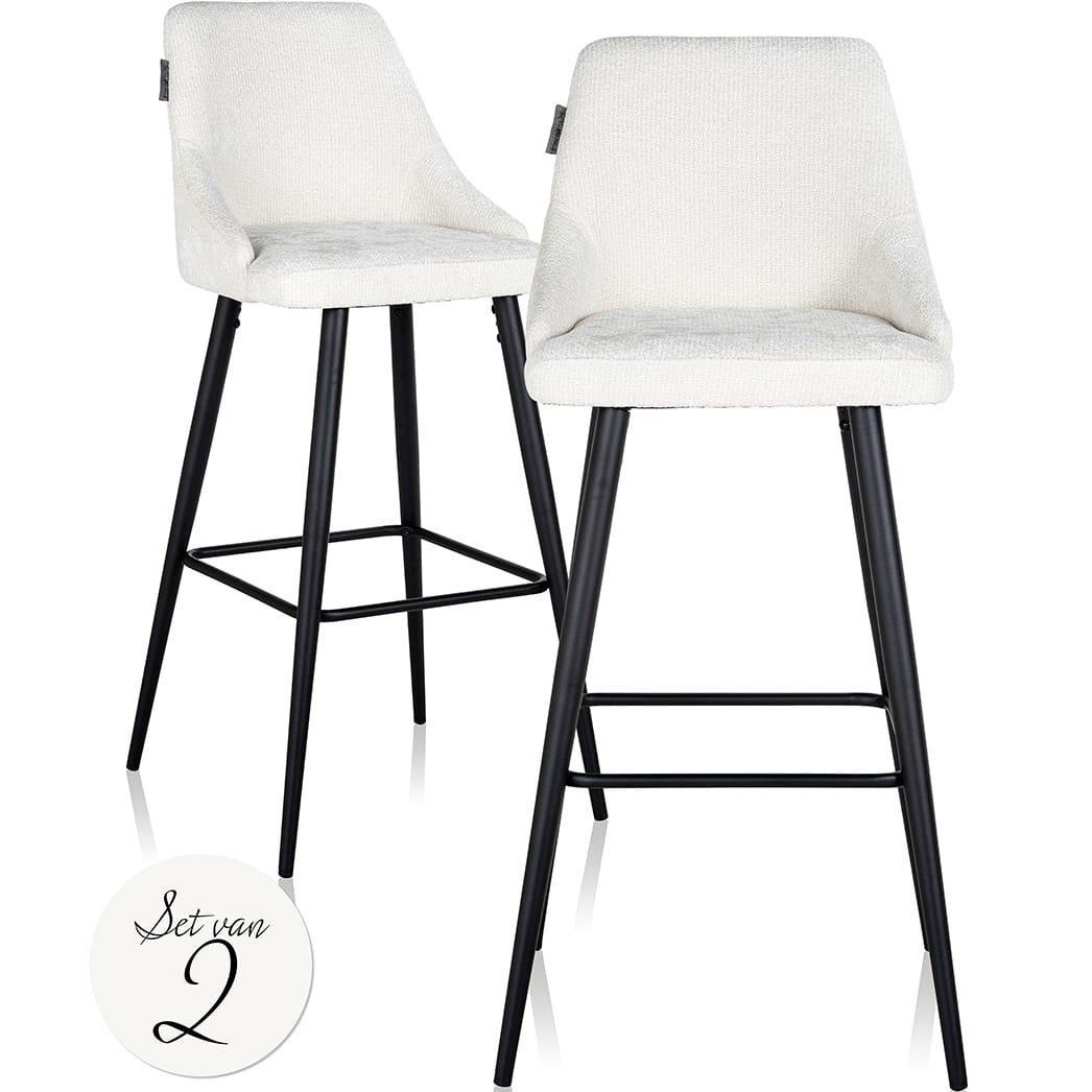 mutoni Chaise de bar Brooke blanche 109 (lot de 2)  