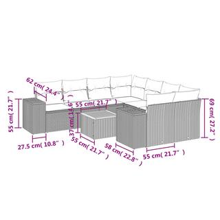 VidaXL Garten sofagarnitur poly-rattan  