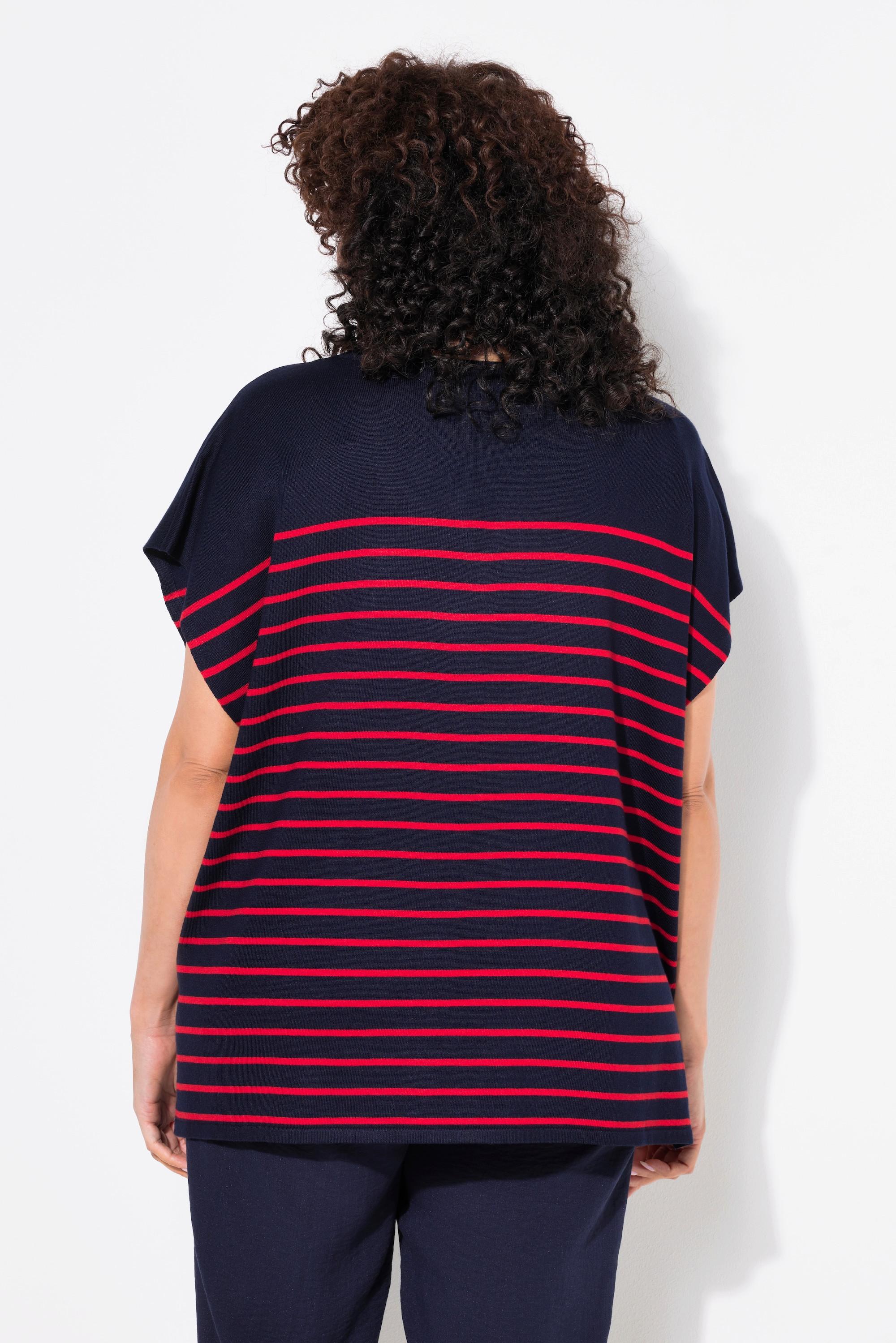 Ulla Popken Pullover Righe Oversize Taglio Mantella Scollo Girocollo  