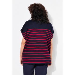 Ulla Popken Pullover Righe Oversize Taglio Mantella Scollo Girocollo  