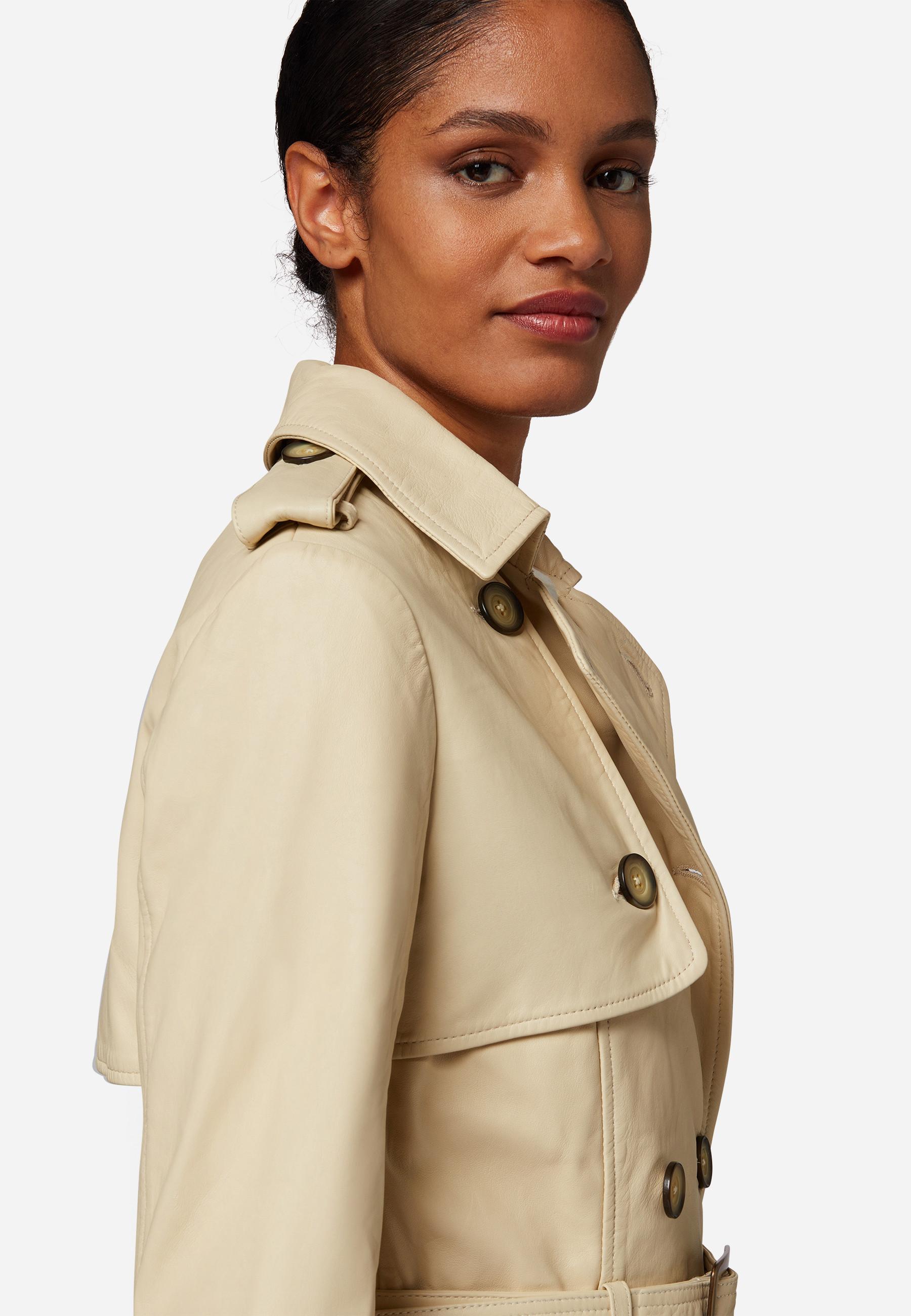 RICANO  Cappotto in pelle per donna Gloria, trench avec col revers 