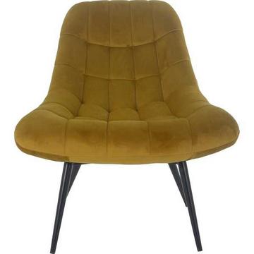 Fauteuil XXL velours jaune pieds métal noir