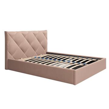 Bett mit Bettkasten - 160 x 200 cm - Samt - Beige - STARI von Pascal Morabito von Pascal Morabito