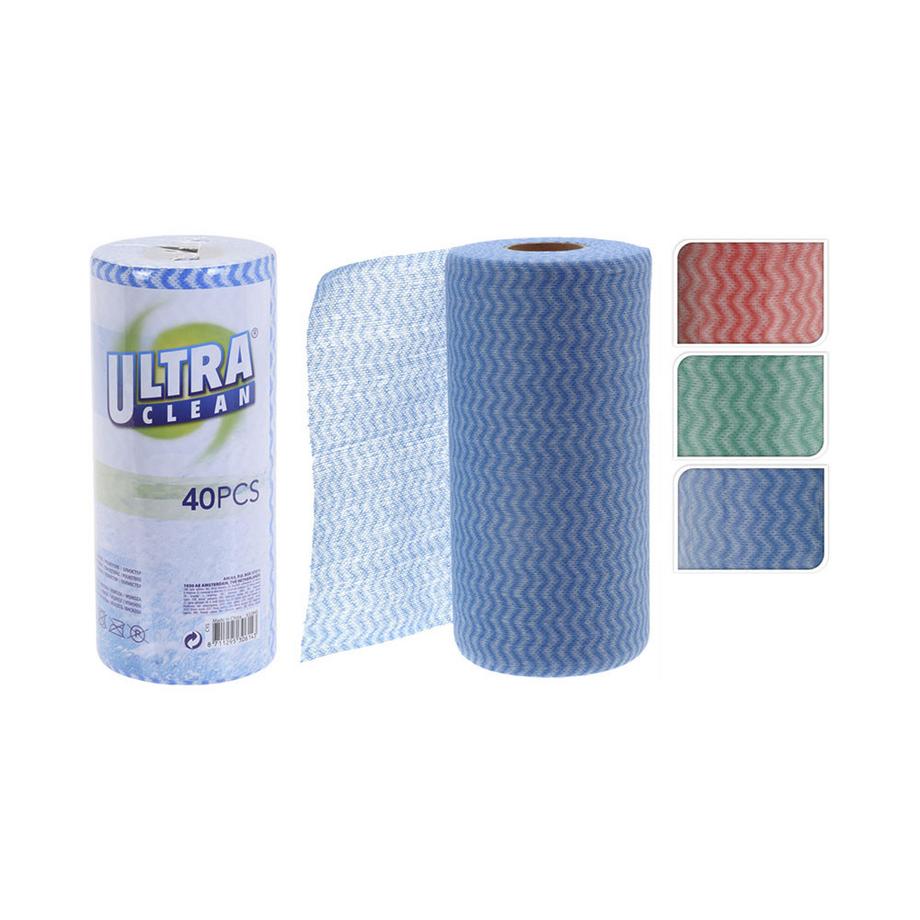 FS-STAR  Chiffons de nettoyage rouleau 40 pièces assorties 