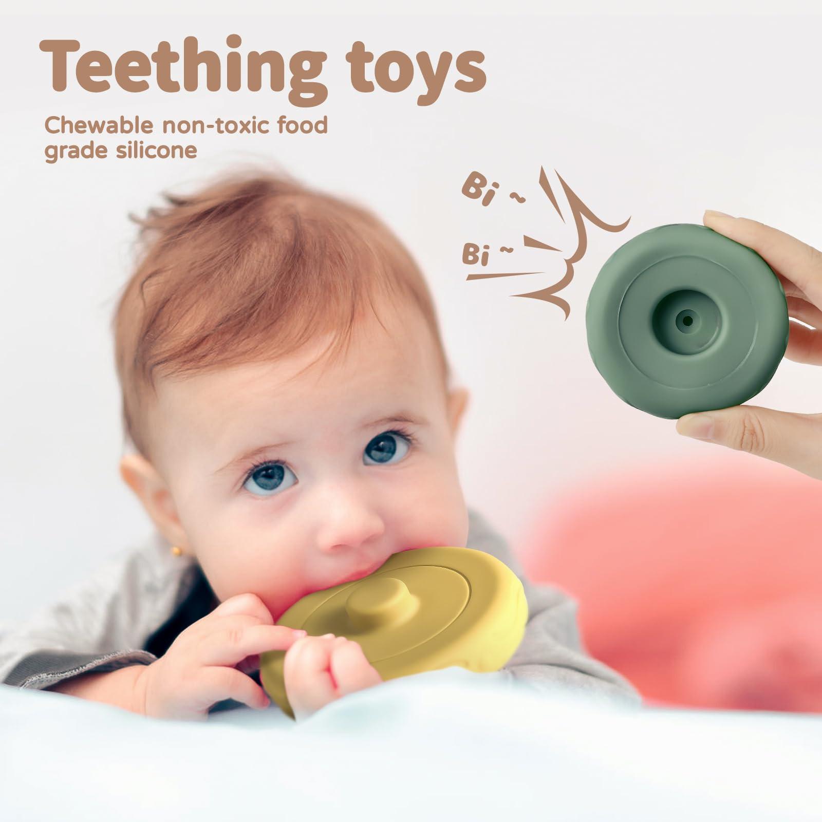 Activity-board  Stapelspielzeug mit Ringen, Stapelturm und Beißringe zum Stapeln, Beißspielzeug für Babys 