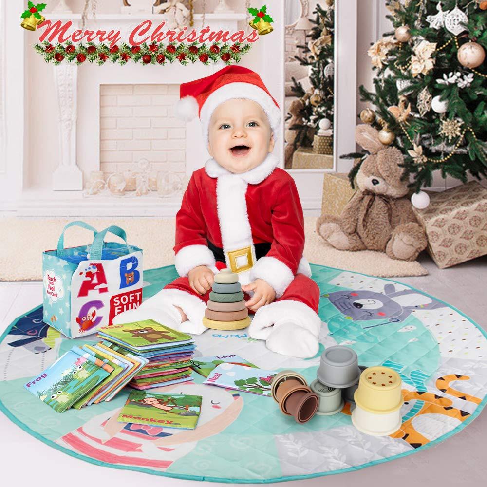 Activity-board  Stapelspielzeug mit Ringen, Stapelturm und Beißringe zum Stapeln, Beißspielzeug für Babys 