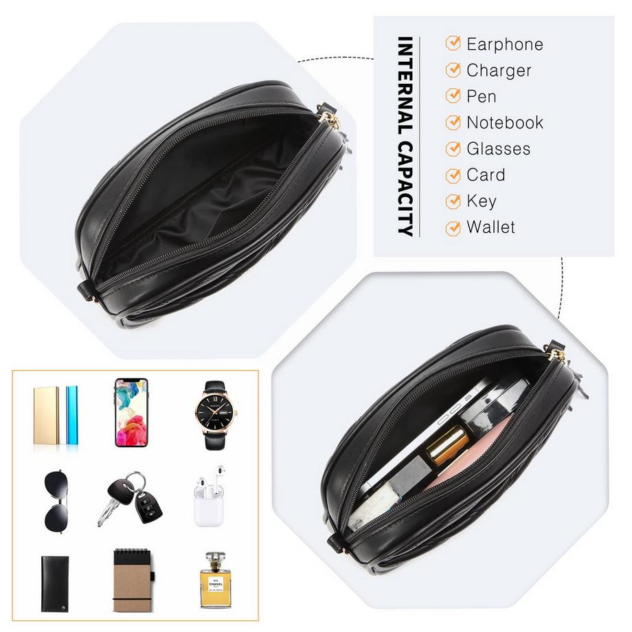 Only-bags.store Kleine Umhängetasche mit Quasten und Vordertasche  