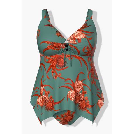 Ulla Popken  Tankini avec bonnets souples. Bretelles ajustables. Base se terminant en pointe. 