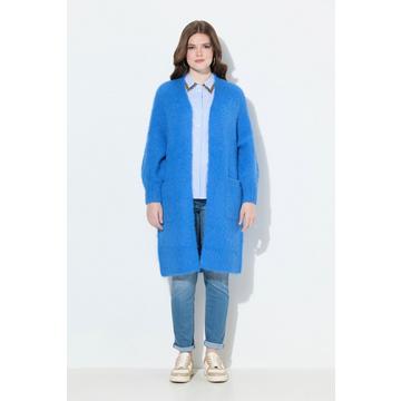 Long-Strickjacke, kuschelweich, offene Form, Langarm