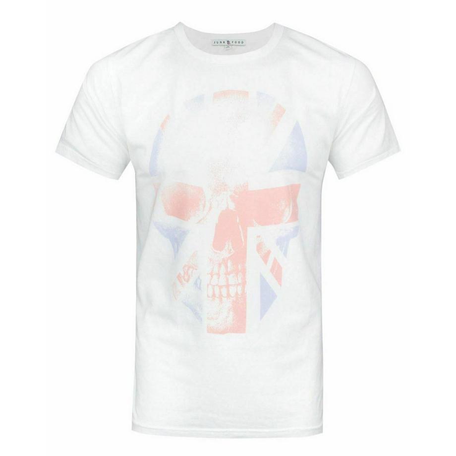Junk Food Union Jack Totenkopf Print T-Shirt  