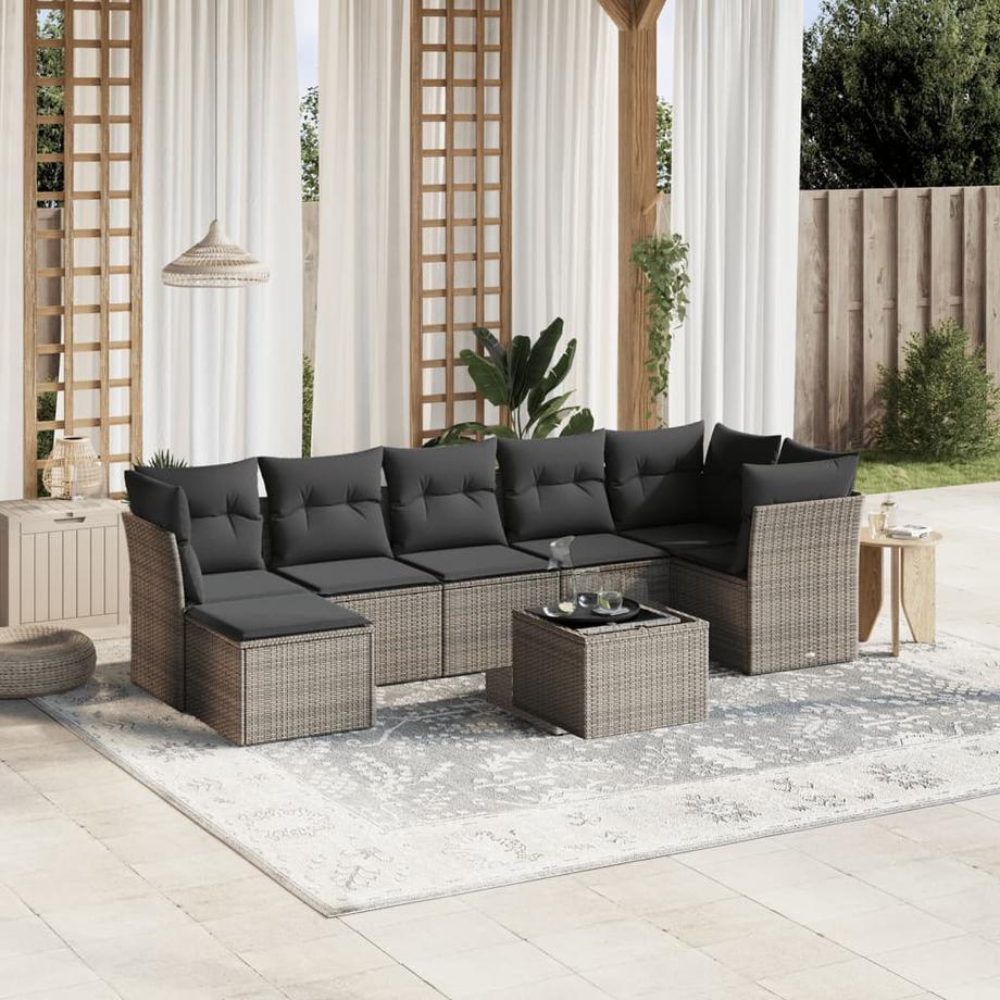 VidaXL set divano da giardino Polirattan  