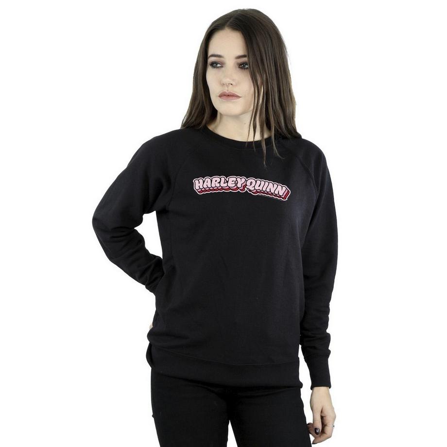 DC COMICS Harley Quinn Logo Felpa Girocollo  