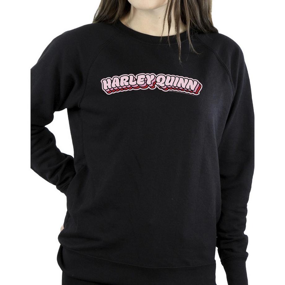 DC COMICS Harley Quinn Logo Felpa Girocollo  